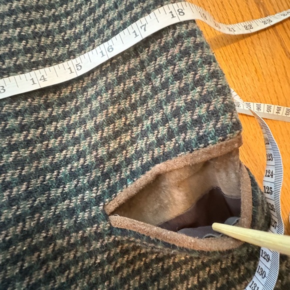 Vintage JL Colebrook brown houndstooth plaid wool blazer Jacket suede collar M - Picture 8 of 11